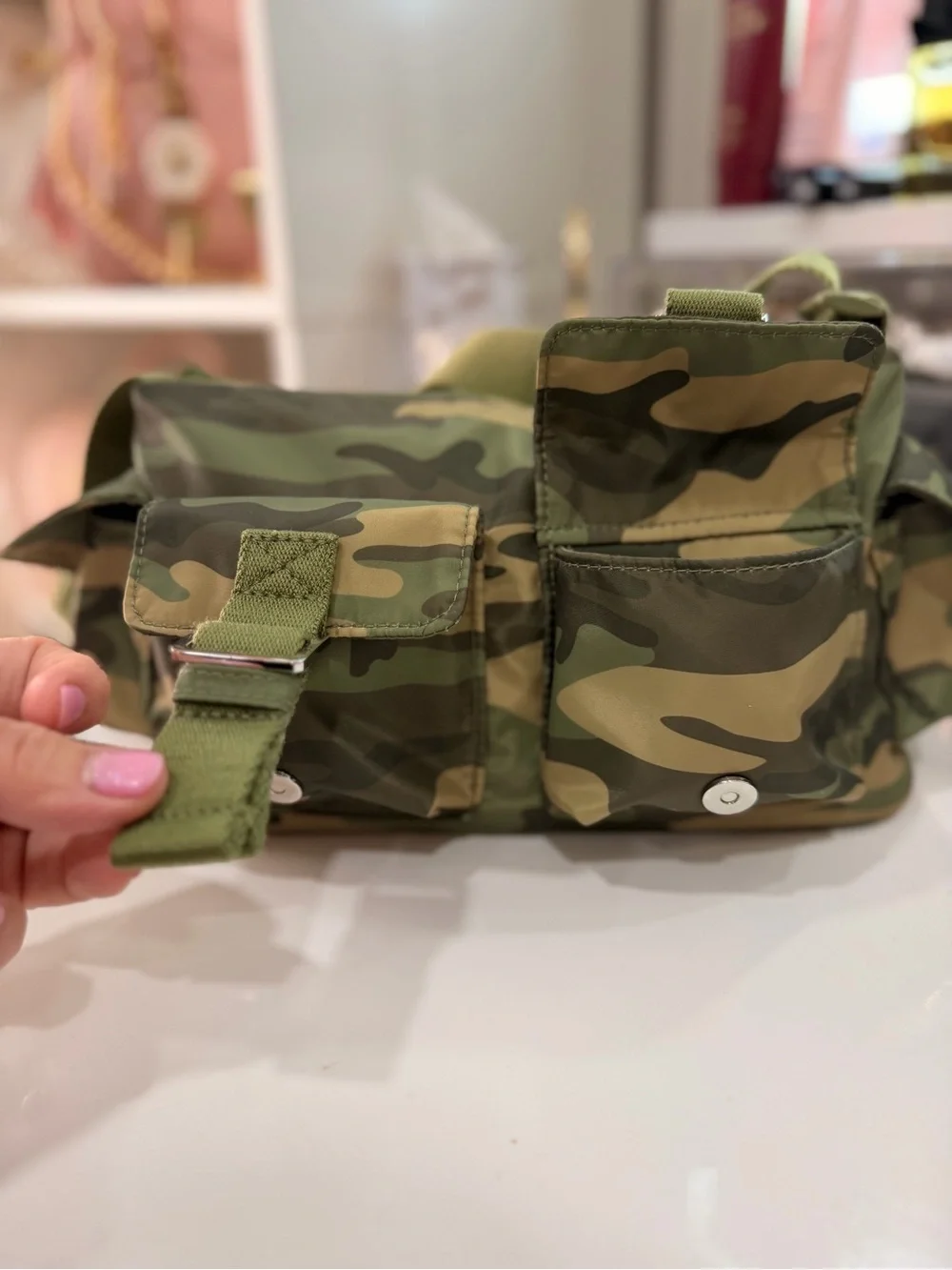 PINK Victoria's Secret Olive Camo Messenger Bag